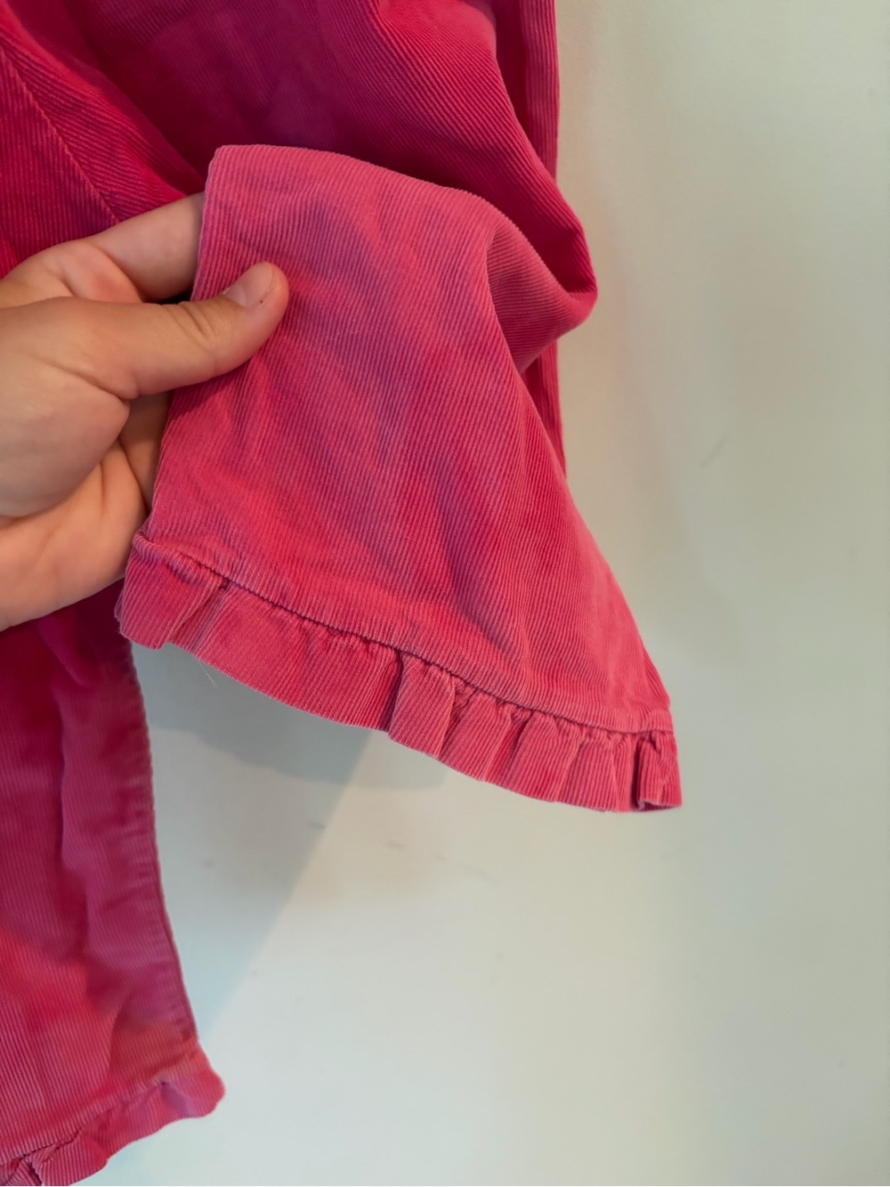 Girls Pink Ribbed Ruffle Hem Pants - Picture 3 of 6